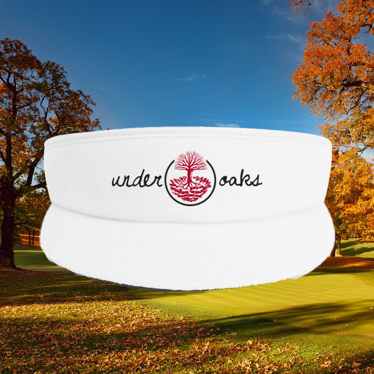 Under Oaks Script Logo Terry High Crown Visor