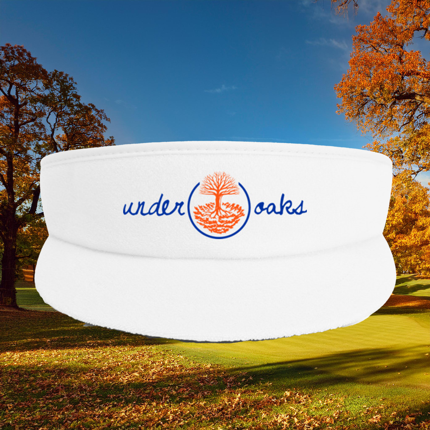 Under Oaks Script Logo Terry High Crown Visor